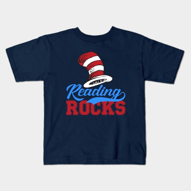 Reading Rocks - Read Across America Kids T-Shirt by lastradaimamo